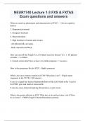 NEUR1740 Lecture 1-3 FXS & FXTAS Exam questions and answers