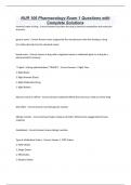 NUR 106 Pharmacology Exam 1 Questions with Complete Solutions