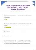 CSLB Practice Law B Questions  and Answers | 100% Correct  Answer | Grade A+ 