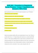 NUR 283 - Transition to Registered Nurse Practice - Comp 1 Questions and Answers 100% Pass