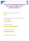 Nissan EV Fundamentals Questions  and Answers | 100% Correct  Answer | Grade A+