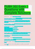 PUBH 302 Exam 1 Questions with Complete Solutions