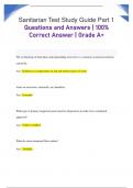 Sanitarian Test Study Guide Part 1 Questions and Answers | 100%  Correct Answer | Grade A+
