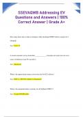 SSEVAQWB Addressing EV  Questions and Answers | 100%  Correct Answer | Grade A+