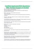 Certified Applicator2024 Questions With Verified Answers A Graded