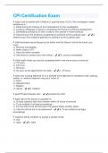 CPI Certification Exam Questions And Answers Rated A+