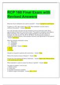  RCP 160 Final Exam with Revised Answers 