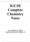 IGCSE CHEMISTRY COMPLETE NOTES OF TOPICS 