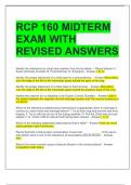 RCP 160 MIDTERM EXAM WITH REVISED ANSWERS