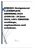 SCH4801 Assignment 2 (COMPLETE ANSWERS) 2024 (248018) - 26 June 2024 1 review Course Supply Chain Management (SCH4801) Institution University Of South Africa (Unisa) Book Purchasing & Supply Chain Management