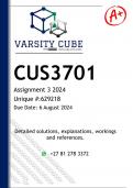 CUS3701 Assignment 3 (DETAILED ANSWERS) 2024 - DISTINCTION GUARANTEED