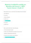 Relativity Certified Pro and Review Questions and Answers | 100%  Correct Answer | Grade A+