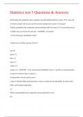 Statistics test 3 Questions & Answers
