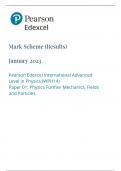 Mark Scheme (Results) January 2023 Pearson Edexcel International Advanced Level in Physics (WPH14) Paper 01: Physics Further Mechanics, Fields and Particles