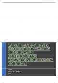 AVID MEDIA COMPOSER CERTIFICATION - MC201- 2024 UPDATED QUESTIONS AND ANSWERS VERIFIED 100% CORRECT!!