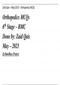 Zaid Qais – May 2023 – Orthopedics MCQs Orthopedics MCQs 6 th Stage – BMC Done by: Zaid Qais May – 2023 Q-DataBase Project