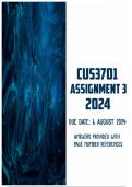CUS3701 Assignment 3 2024 | Due 6 August 2024