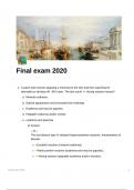 Final exam 2020 Questions with Explanations of Answers | latest upate 2024