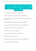 Florida State Funeral Director Felonies, Misdemeanors, Rules and Regulations  100% Correct Answers  Verified  Latest 2024 Version