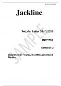 Tutorial Letter 201/2/2023  INV3701  Semester 2  Department of Finance, Risk Management and Banking