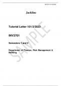  Tutorial Letter 101/3/2023  INV3701  Semesters 1 and 2  Department of Finance, Risk Management & Banking