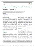 Management of metabolic syndrome after liver transplant