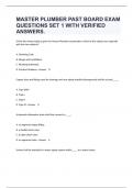 MASTER PLUMBER PAST BOARD EXAM QUESTIONS SET 1 WITH VERIFIED ANSWERS.