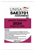 SAE3701 Assignment 03 Submission date: 25 June 2024 Unique number: 66886