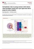 Arrhythmic risk in young women with mitral valve prolapse: keep your eyes open but don’t jump at every shadow Katja Zeppenfeld * and Marta de Riva