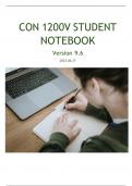 CON 1200V STUDENT NOTEBOOK Version 9.6 Updated 2024 with complete solution;AMU