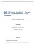  BUSI 690 Boeing Case Study – Matrices 2024 with complete solution; Liberty University