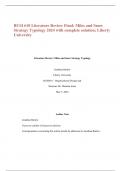  BUSI 610 Literature Review Final: Miles and Snow Strategy Typology 2024 with complete solution; Liberty University
