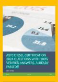 ABYC DIESEL CERTIFICATION 2024 QUESTIONS WITH 100% VERIFIED ANSWERS, ALREADY PASSED!!