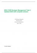 WGU C209 Strategic Management Task 2 Updated 2024 with complete solution