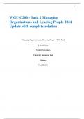 WGU C200 - Task 2 Managing Organizations and Leading People 2024 Update with complete solution