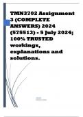 TMN3702 Assignment 3 (COMPLETE ANSWERS) 2024 (575513) - 5 July 2024; 100% TRUSTED workings, explanations and solutions