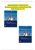 Applied Statistics in Business and Economics  6th Edition By David Doane-Test Bank Chapter (1 to 17)