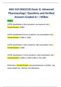 NSG 533 (NSG533) Exam 3| Advanced Pharmacology| Questions and Verified Answers Graded A+ | Wilkes 