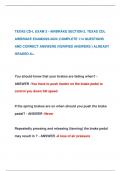 TEXAS CD-L EXAM 3 - AIRBRAKE SECTION 5, TEXAS CDL  AIRBRAKE EXAM2023-2024 |COMPLETE 114 QUESTIONS  AND CORRECT ANSWERS (VERIFIED ANSWERS ) ALREADY  GRADED A+.