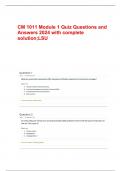 CM 1011 Module 1 Quiz Questions and Answers 2024 with complete solution;LSU