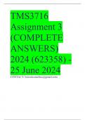 TMS3716 Assignment 3 (COMPLETE ANSWERS) 2024 (623358) - 25 June 2024