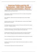 American Politics and the US Constitution - C963 WGU / Revised Questions and Answers / Sure A+