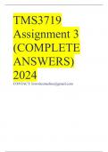 TMS3719 Assignment 3 (COMPLETE ANSWERS) 2024