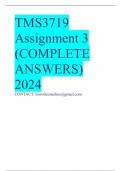 TMS3719 Assignment 3 (COMPLETE ANSWERS) 2024