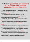 NHA CBCS QUESTIONS AND CORRECT DETAILED ANSWERS VERIFIED ANSWERS) ALREADY GRADED A+