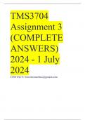 TMS3704 Assignment 3 (COMPLETE ANSWERS) 2024 - 1 July 2024