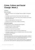 Lecture notes Crime, Culture and Social Change (SOC00002I)- Week 2 