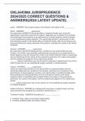 OKLAHOMA JURISPRUDENCE 2024/2025 CORRECT QUESTIONS & ANSWERS(2024 LATEST UPDATE)