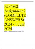 IOP4862 Assignment 2 (COMPLETE ANSWERS) 2024 - 1 July 2024