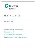 PEARSON EDEXCEL A LEVEL ECONOMICS MARK SCHEME PAPER 4 2023 (WEC14/04:Developments in the global economy)